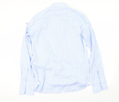 Mens UK Size M Marks and Spencer Blue  Button-Up Long Sleeve Casual Shirt
