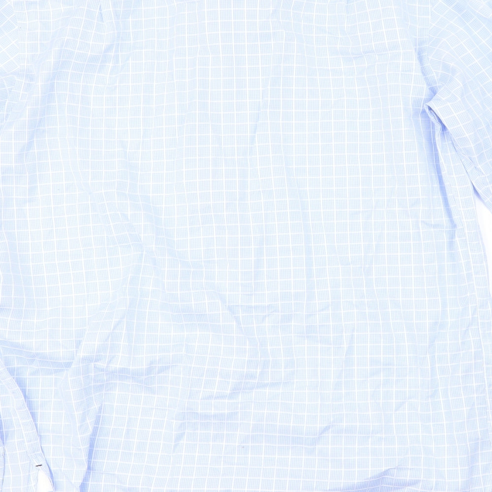 Mens UK Size M Marks and Spencer Blue  Button-Up Long Sleeve Casual Shirt