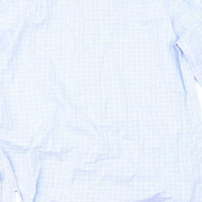 Mens UK Size M Marks and Spencer Blue  Button-Up Long Sleeve Casual Shirt