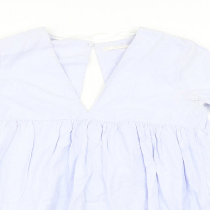 Womens UK Size M Zara Purple Basic Blouse