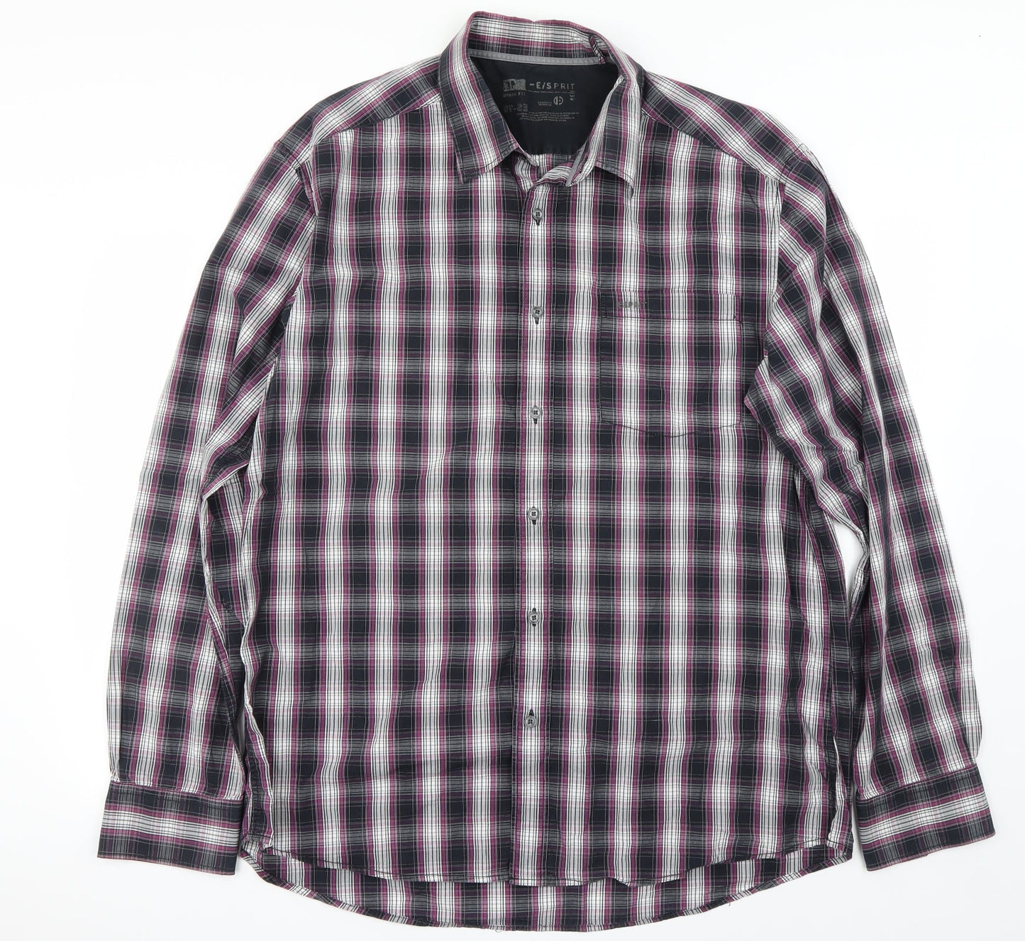 Mens UK Size M Preworn Purple  Button-Up Long Sleeve Casual Shirt