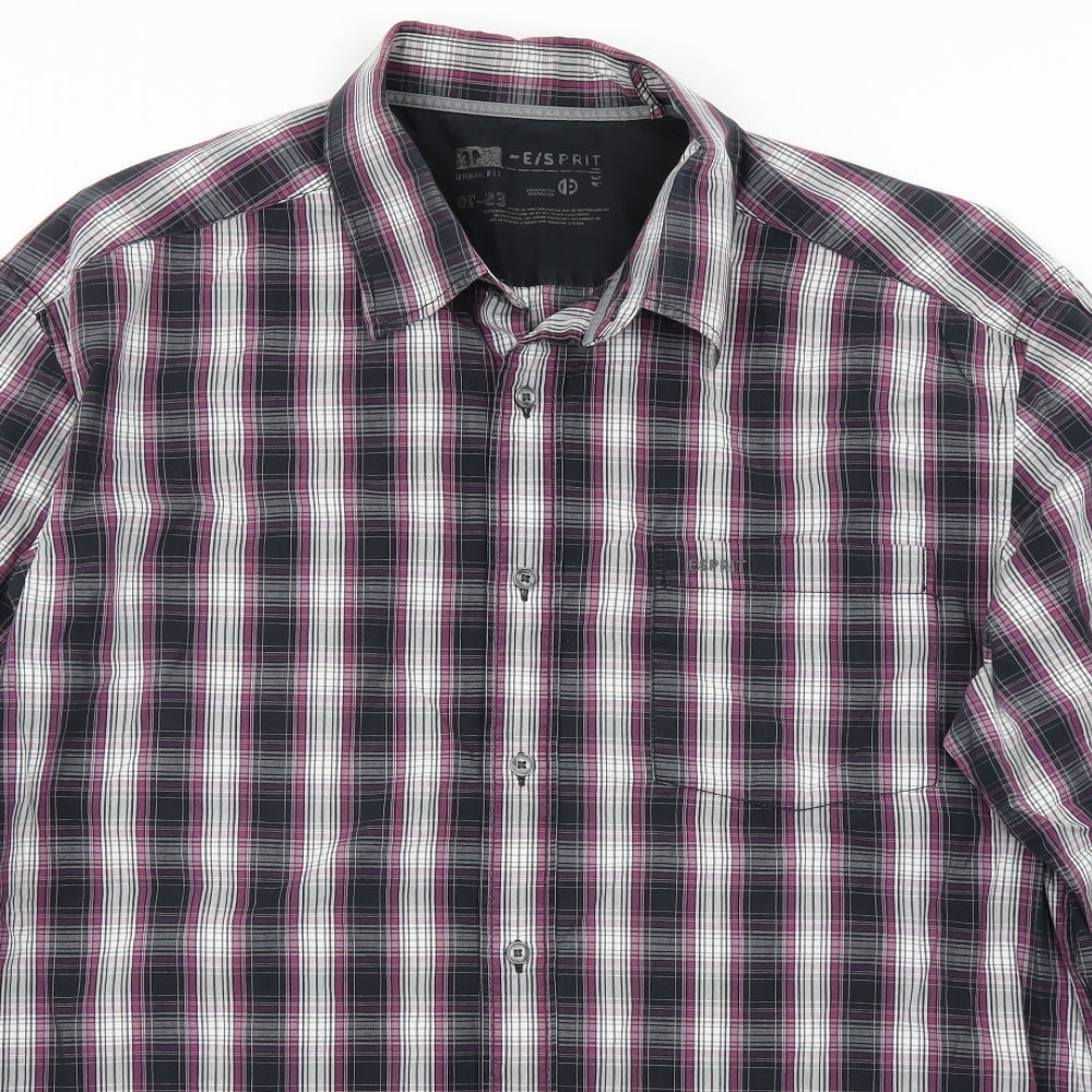 Mens UK Size M Preworn Purple  Button-Up Long Sleeve Casual Shirt
