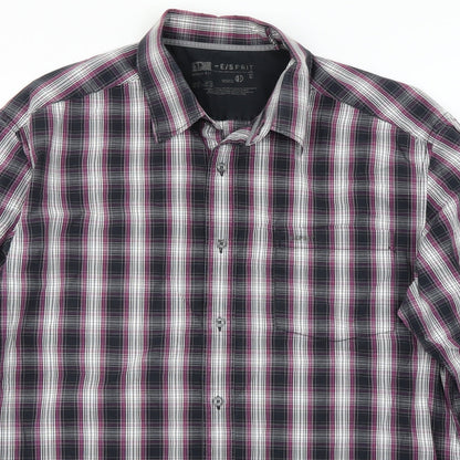Mens UK Size M Preworn Purple  Button-Up Long Sleeve Casual Shirt