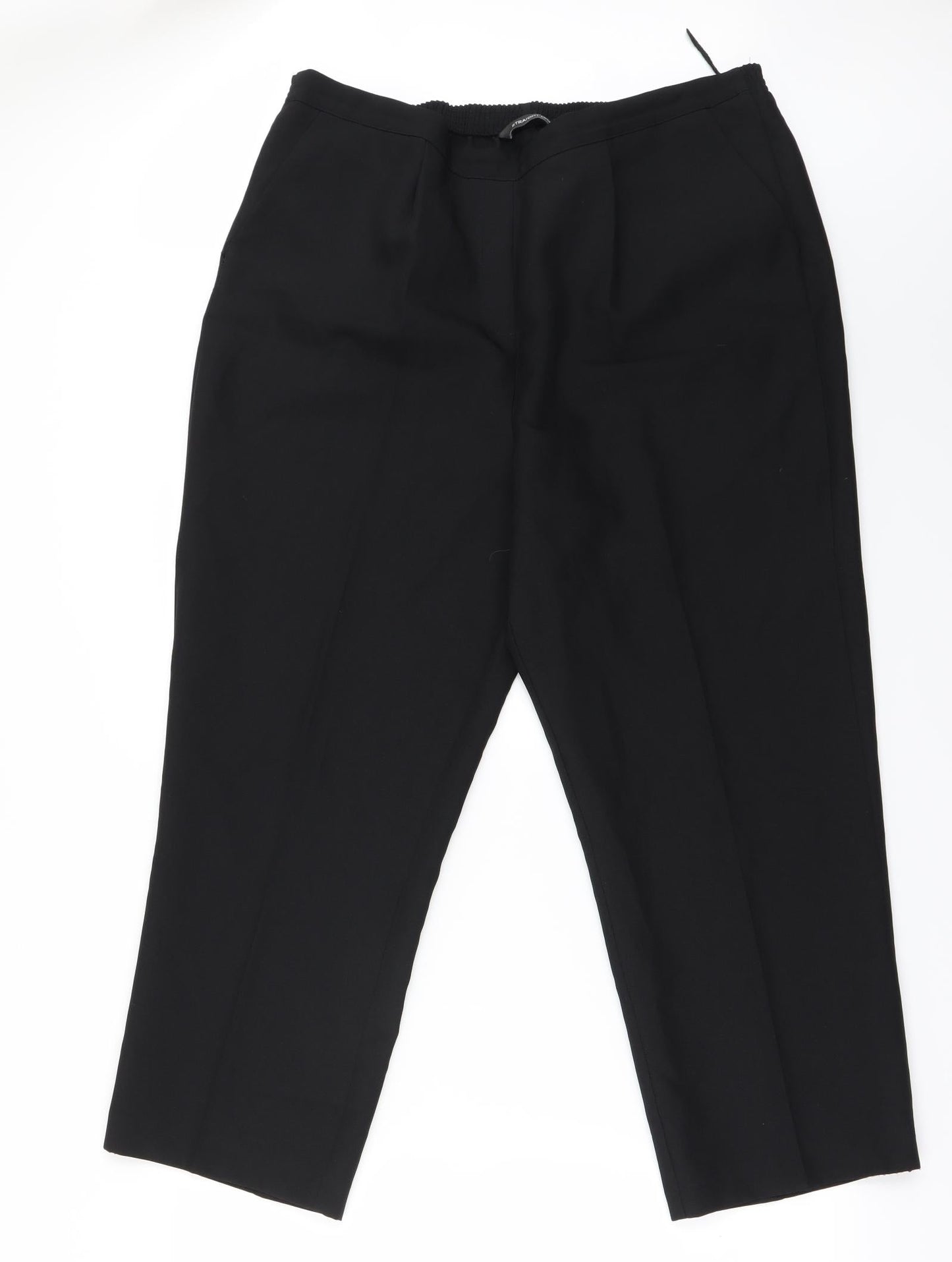 Womens UK Size 18 Preworn Regular Fit  Black Trousers