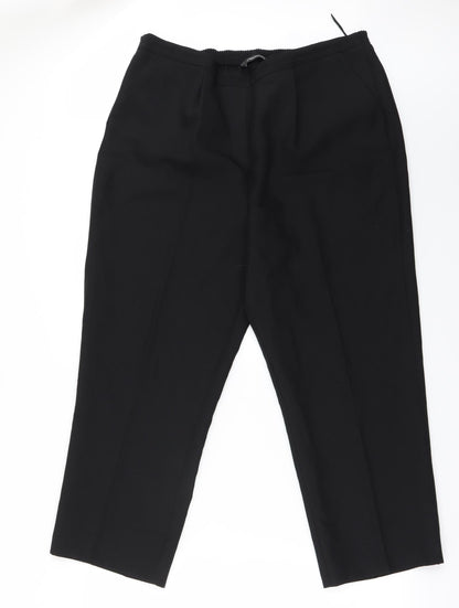 Womens UK Size 18 Preworn Regular Fit  Black Trousers
