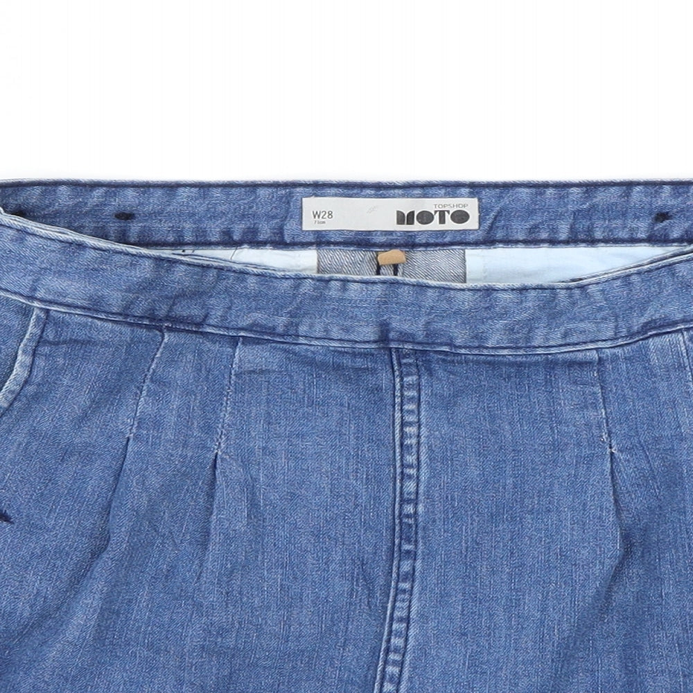 Topshop Womens Blue   Cut-Off Shorts Size 28 in