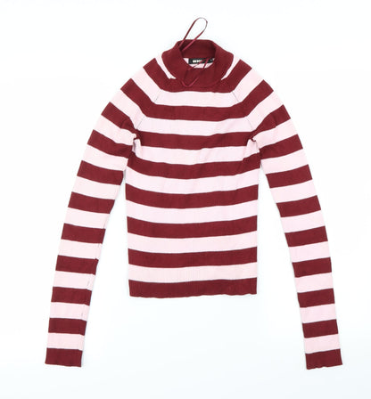 Bikbok  Womens Red Striped  Pullover Jumper Size S
