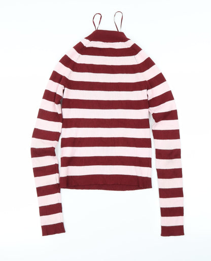 Bikbok  Womens Red Striped  Pullover Jumper Size S