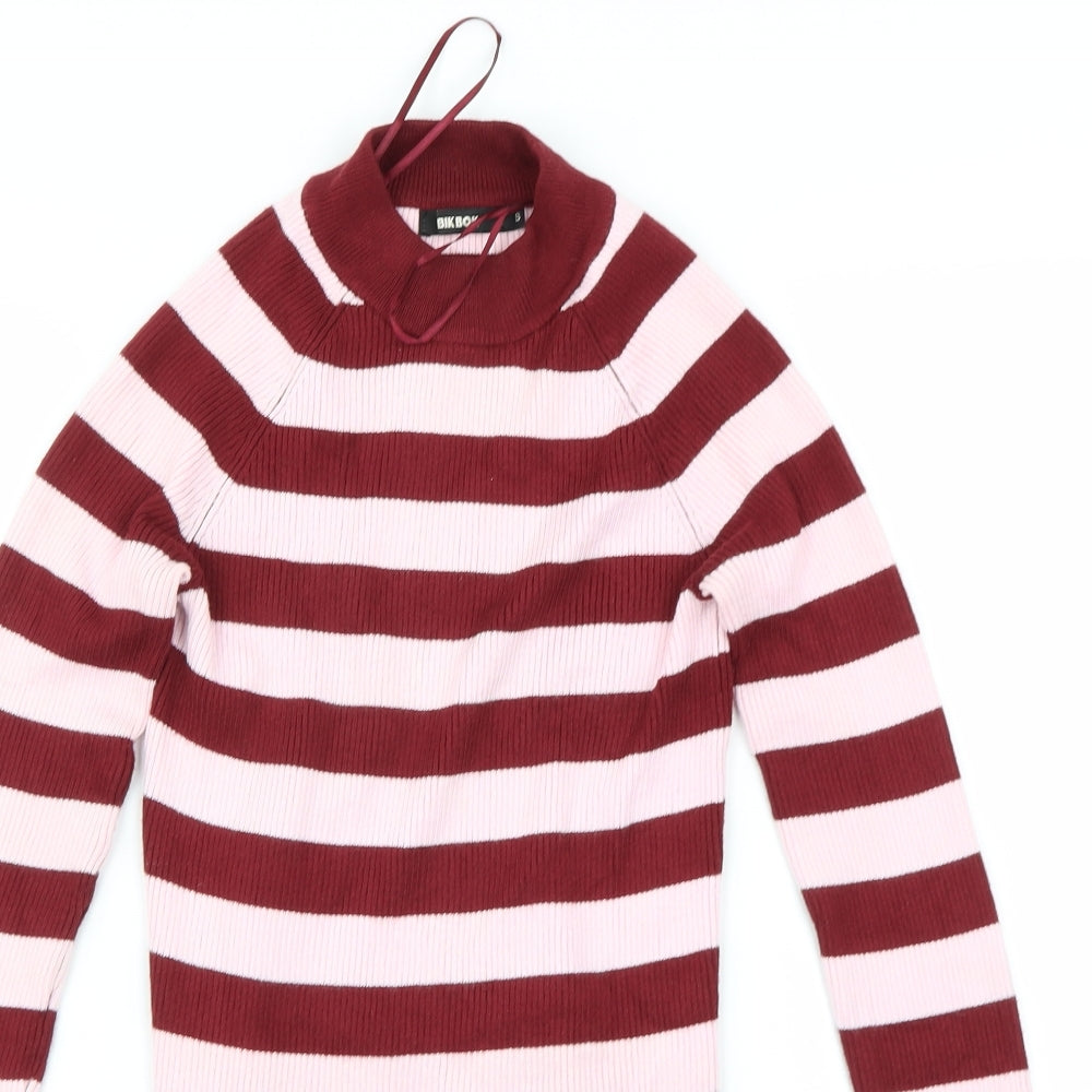 Bikbok  Womens Red Striped  Pullover Jumper Size S