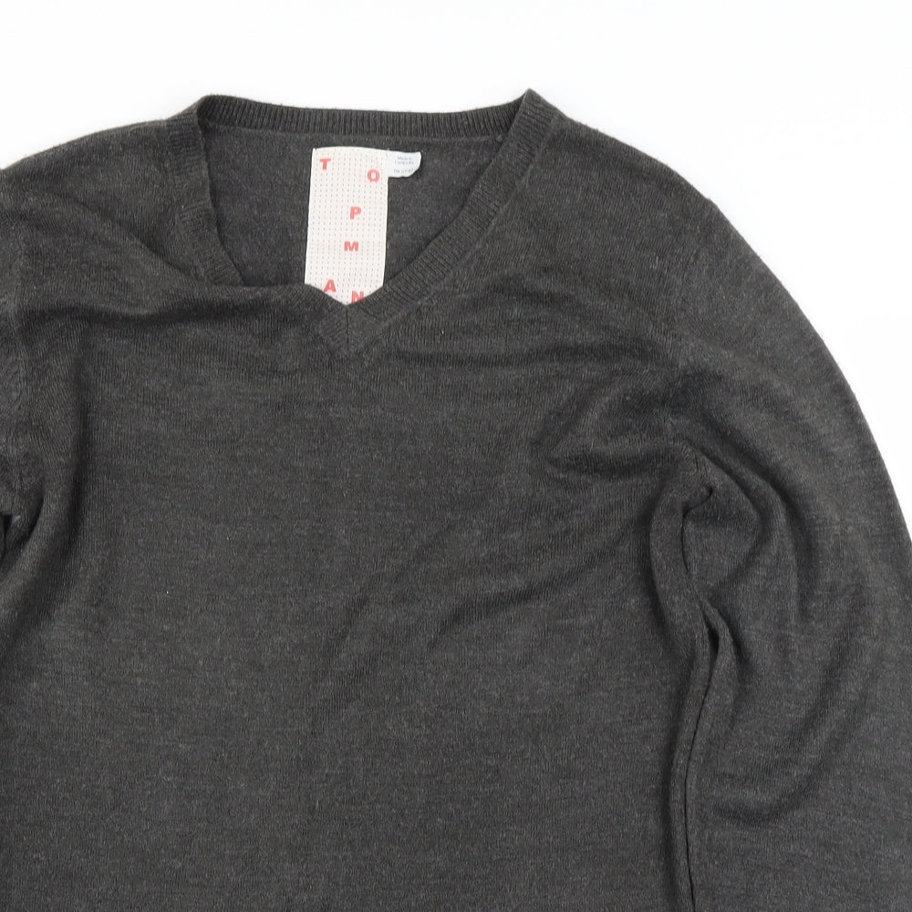Topman Mens Grey   Pullover Jumper Size S