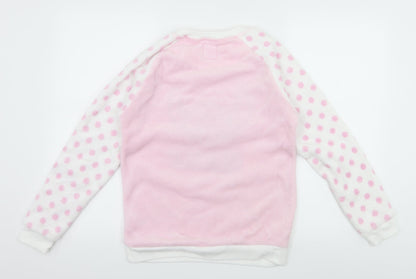Love To Lounge Womens Pink Polka Dot Microfibre Top Pyjama Top Size 6  - Stitch