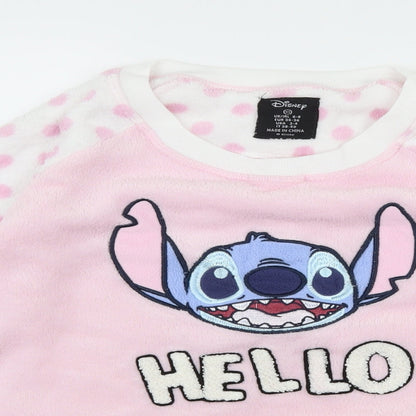 Love To Lounge Womens Pink Polka Dot Microfibre Top Pyjama Top Size 6  - Stitch