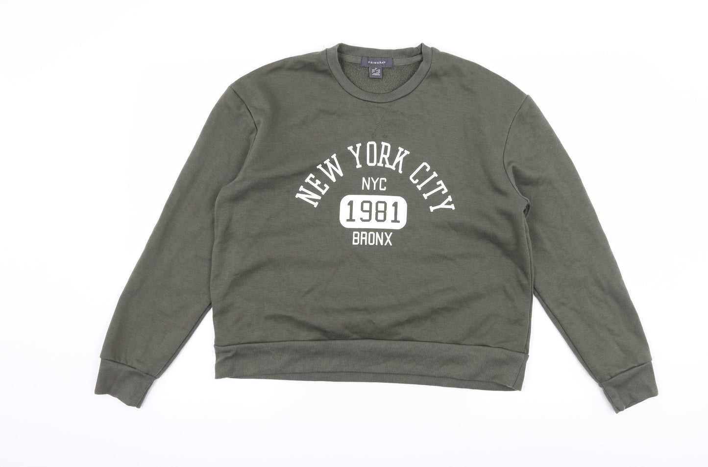 Primark Womens Green  Jersey Pullover Sweatshirt Size 6  - New York