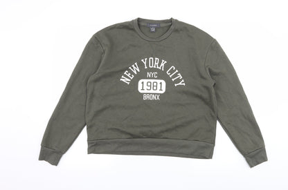 Primark Womens Green  Jersey Pullover Sweatshirt Size 6  - New York