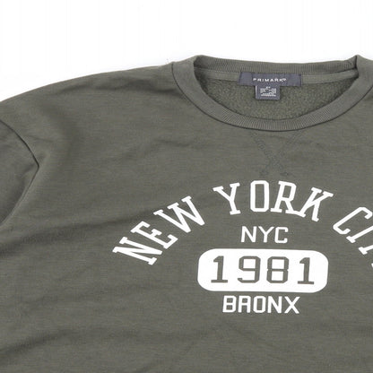 Primark Womens Green  Jersey Pullover Sweatshirt Size 6  - New York