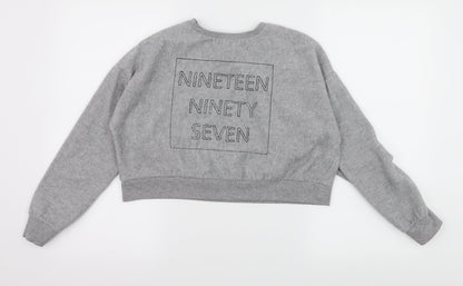 New Look Girls Grey  Jersey Pullover Sweatshirt Size 12-13 Years  - 1997