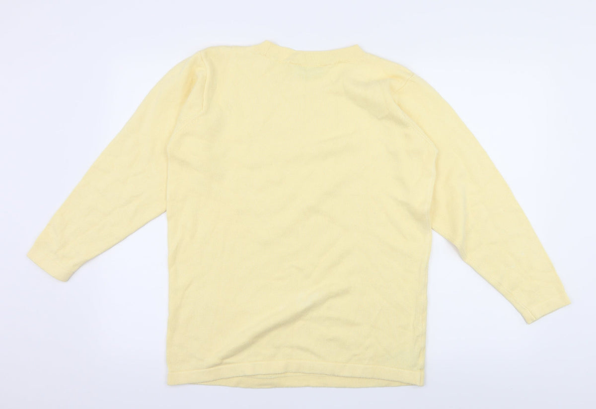 Marks and Spencer Womens Yellow  Knit Pullover Jumper Size 8