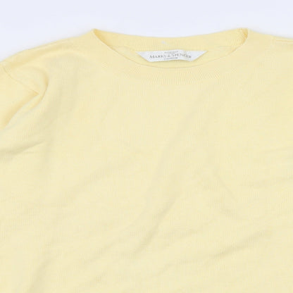 Marks and Spencer Womens Yellow  Knit Pullover Jumper Size 8