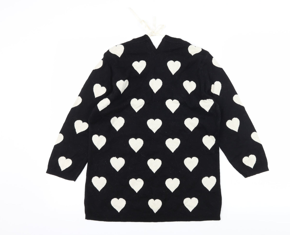 Next Womens Black Geometric Knit Pullover Jumper Size 10