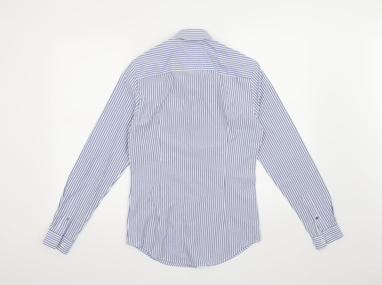 River Island Mens Blue Striped   Button-Up Size XS