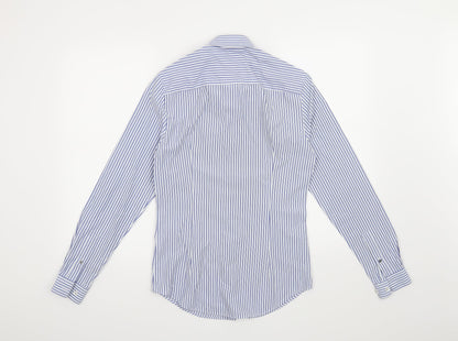River Island Mens Blue Striped   Button-Up Size XS