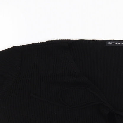 Pretty Little Thing Womens Black   Cardigan Jumper Size M