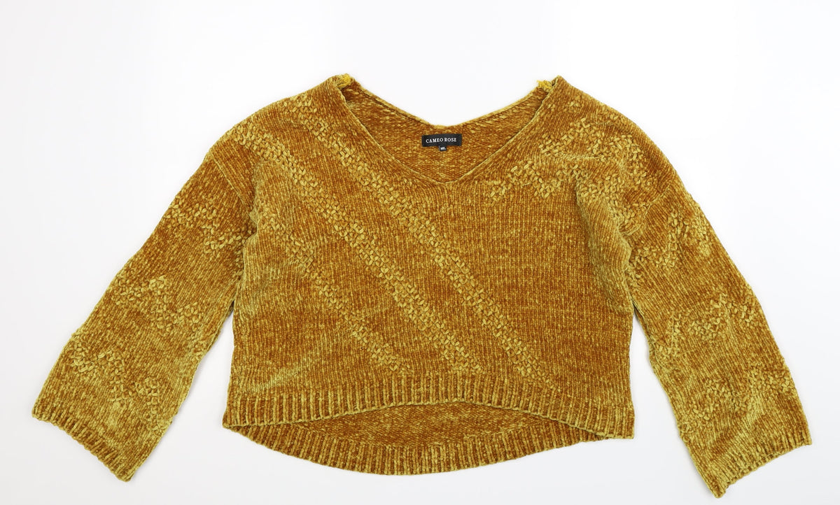 Cameo Rose Womens Yellow Knit Pullover Jumper Size L
