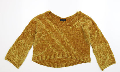Cameo Rose Womens Yellow Knit Pullover Jumper Size L