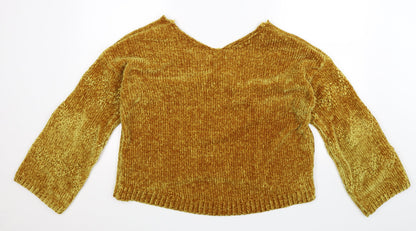 Cameo Rose Womens Yellow Knit Pullover Jumper Size L