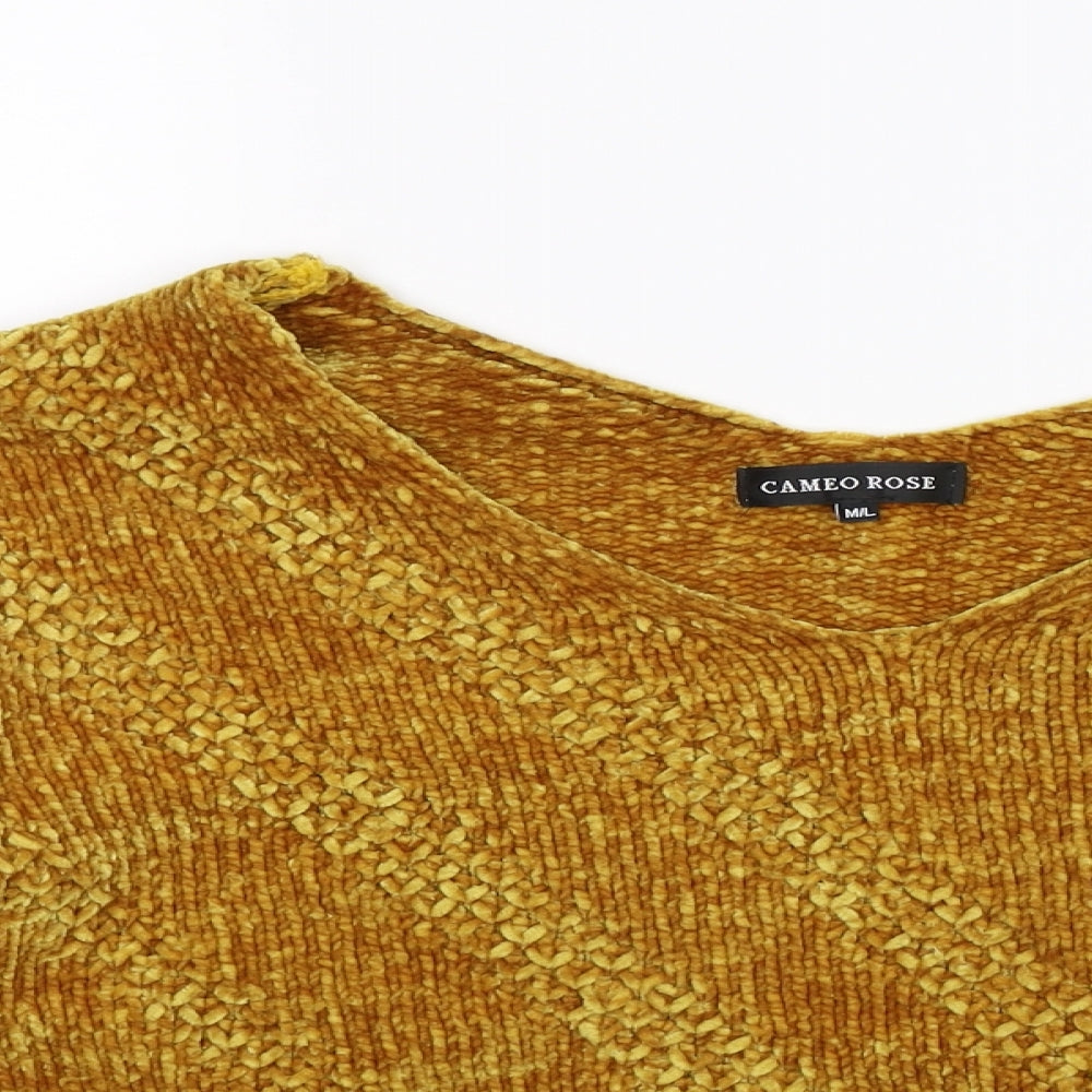 Cameo Rose Womens Yellow Knit Pullover Jumper Size L