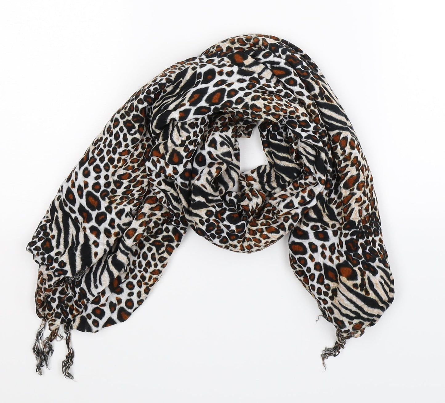 Preworn Womens Multicoloured Animal Print Knit  Scarf