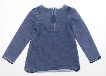 TU Girls Blue  Denim Pullover Sweatshirt Size 7 Years
