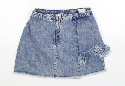 Womens UK Size XS Zara A-Line Denim Skirt