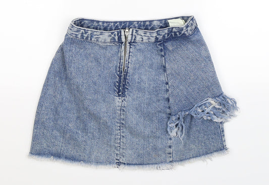 Womens UK Size XS Zara A-Line Denim Skirt