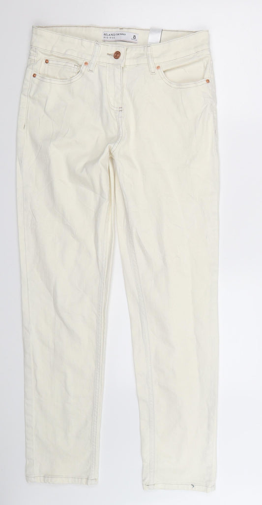 NEXT Womens White  Denim Skinny Jeans Size 8 L30 in