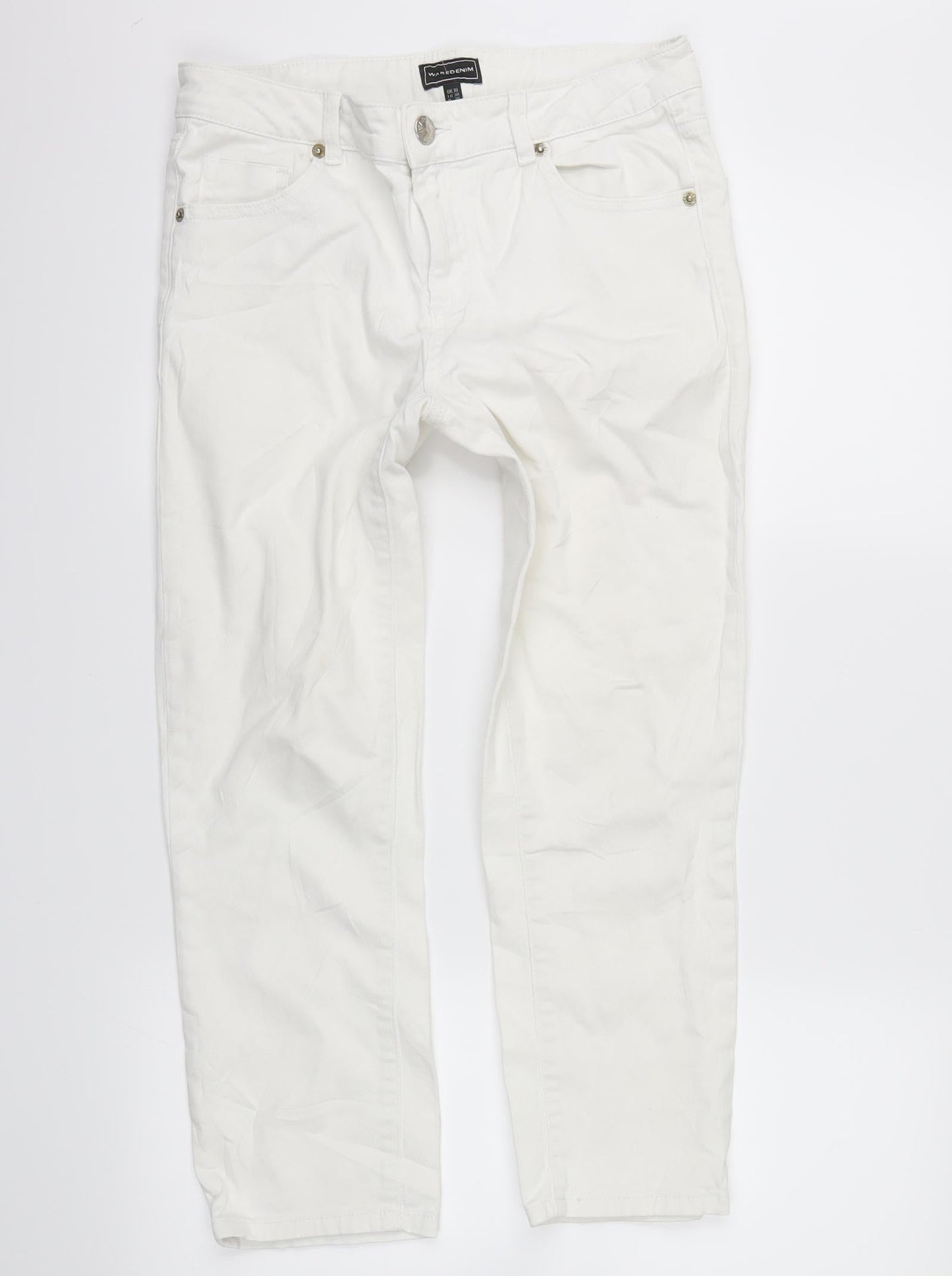 Womens UK Size 10 waredenim Regular Fit Straight White Jeans