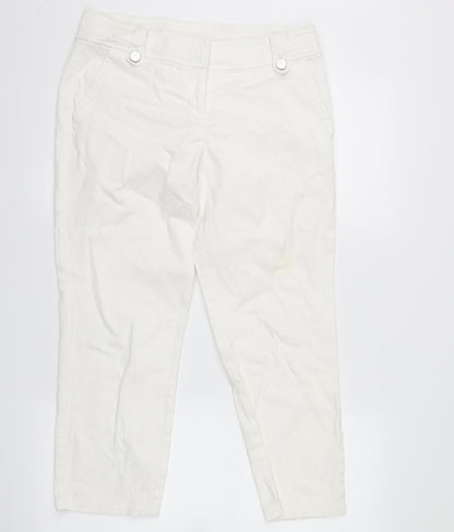 Womens UK Size 10 Wallis Regular Fit Straight White Jeans