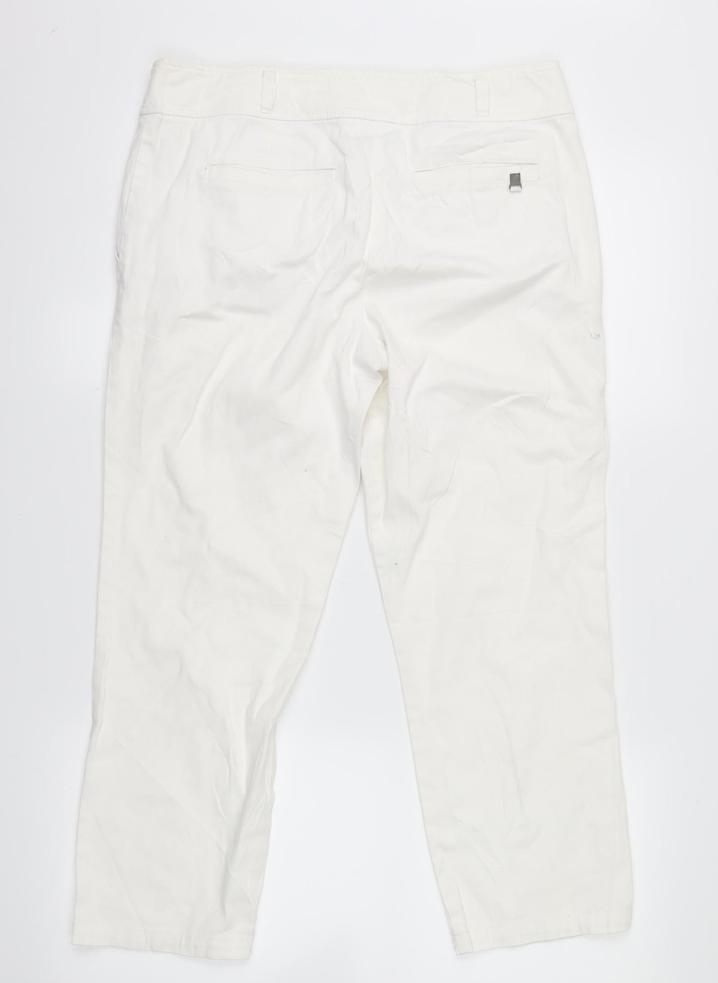 Womens UK Size 10 Wallis Regular Fit Straight White Jeans