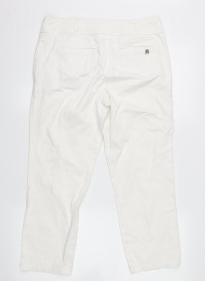 Womens UK Size 10 Wallis Regular Fit Straight White Jeans