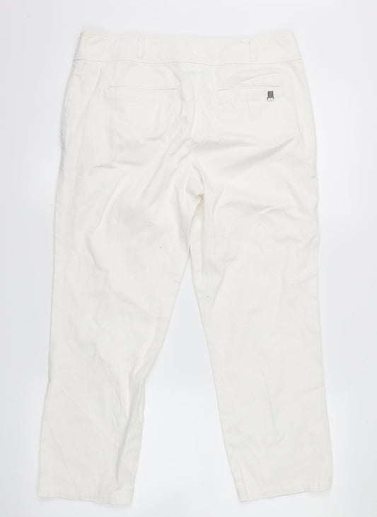 Womens UK Size 10 Wallis Regular Fit Straight White Jeans