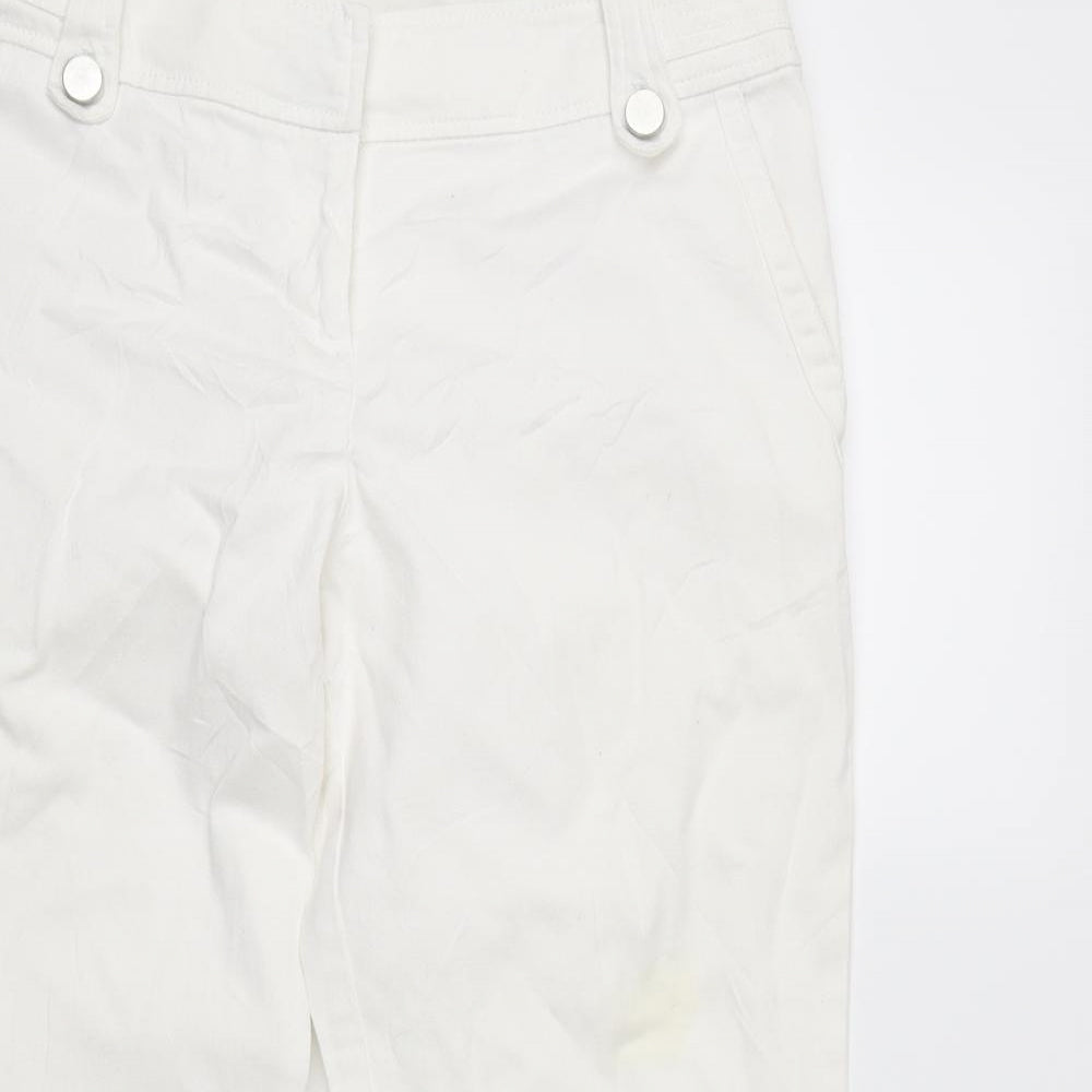Womens UK Size 10 Wallis Regular Fit Straight White Jeans