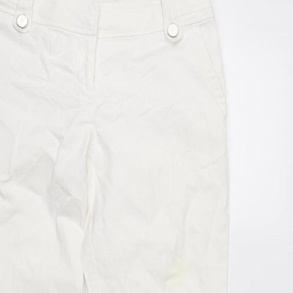 Womens UK Size 10 Wallis Regular Fit Straight White Jeans