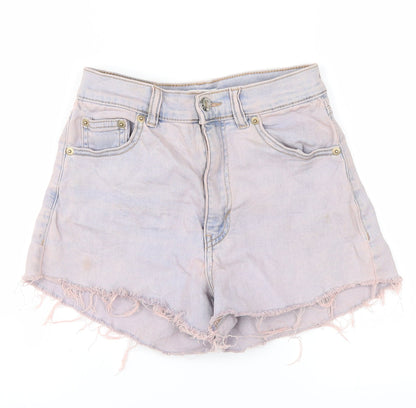 Pull&Bear Womens Pink  Denim Hot Pants Shorts Size 6