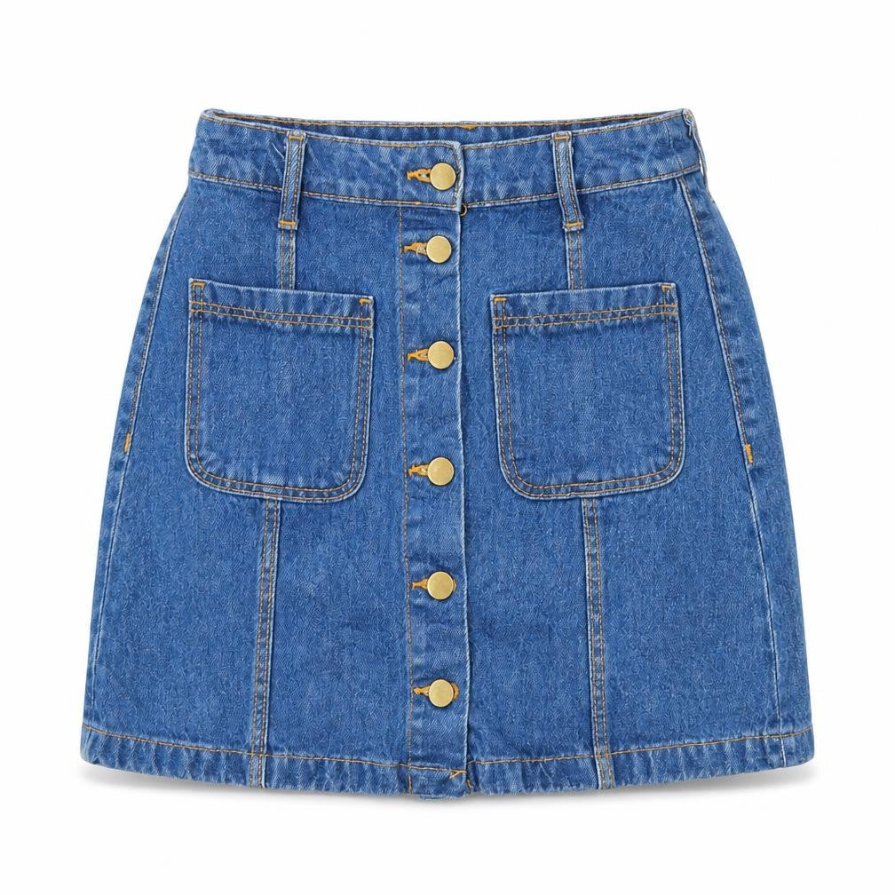 Womens UK Size 6 Divided Mini Denim Skirt