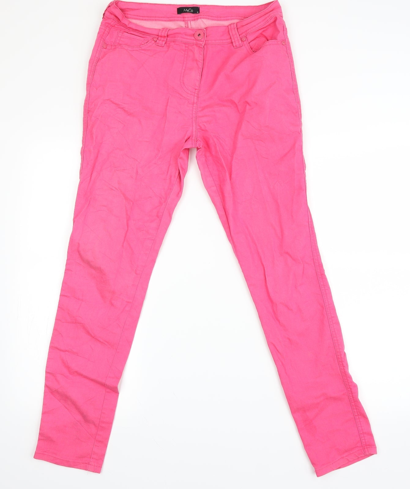 M&Co Womens Orange   Boyfriend Jeans Size 12 L28 in