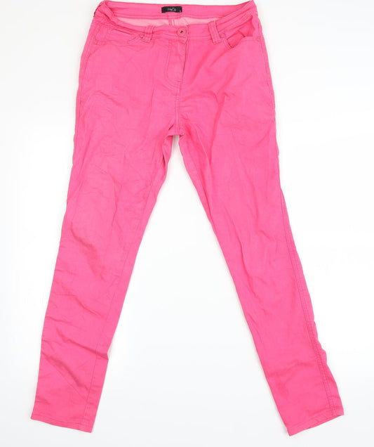 M&Co Womens Orange   Boyfriend Jeans Size 12 L28 in