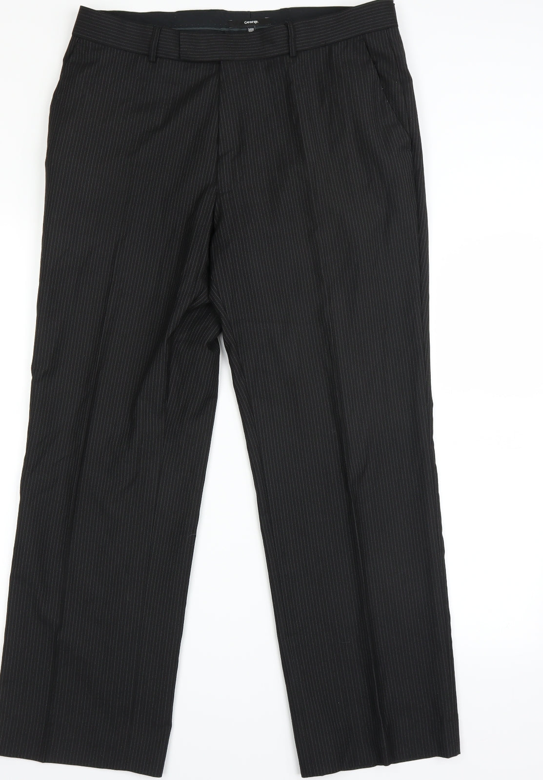 George Mens Black Striped  Trousers  Size 34 L23 in
