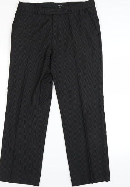 George Mens Black Striped  Trousers  Size 34 L23 in