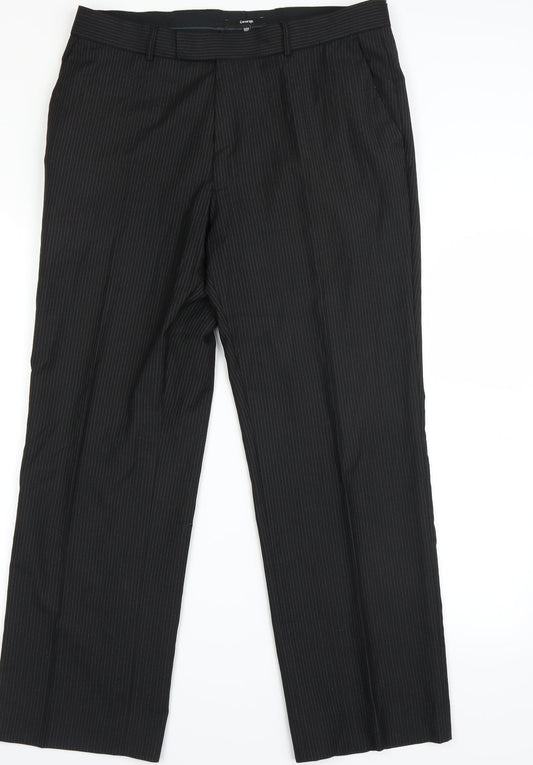 George Mens Black Striped  Trousers  Size 34 L23 in