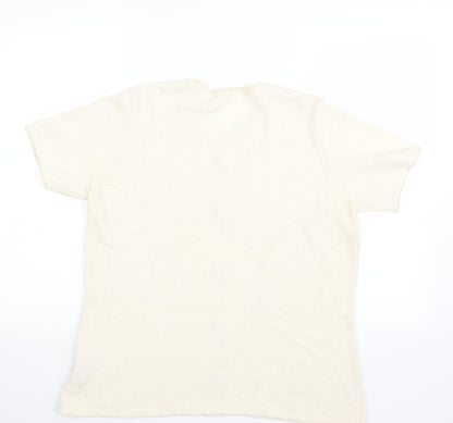 Womens UK Size 16 Preworn Beige Jersey T-Shirt